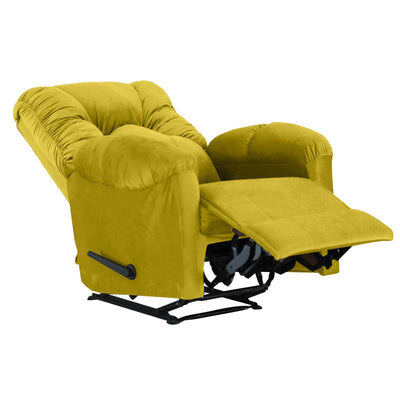 American Polo Classical Velvet Recliner Upholstered Chair with Controllable Back  - Yellow-906193-Y (6613422342240)