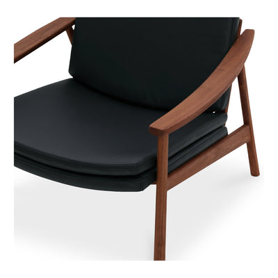 Harlowe Leather Lounge Chair Pebbled Black