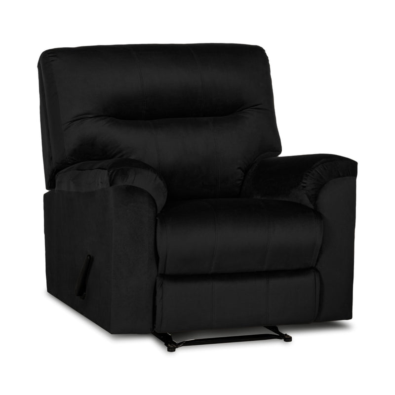 In House Rocking Recliner Upholstered Chair with Controllable Back - Black-905136-BL (6613411364960)