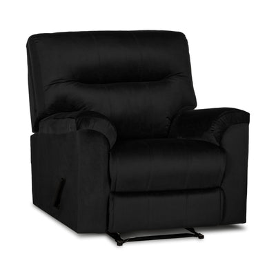 In House Rocking & Rotating Recliner Upholstered Chair with Controllable Back - Black-905137-BL (6613411823712)