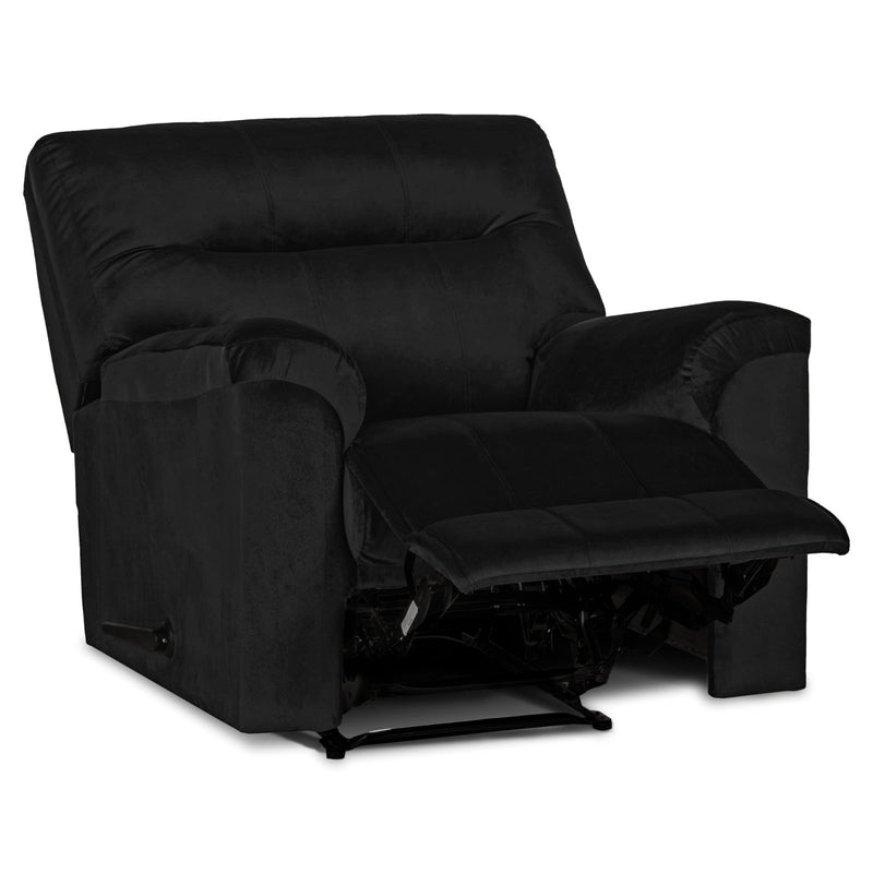 In House Rocking Recliner Upholstered Chair with Controllable Back - Black-905136-BL (6613411364960)