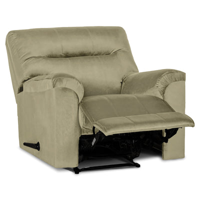 In House Rocking Recliner Upholstered Chair with Controllable Back - White-905136-W (6613411790944)