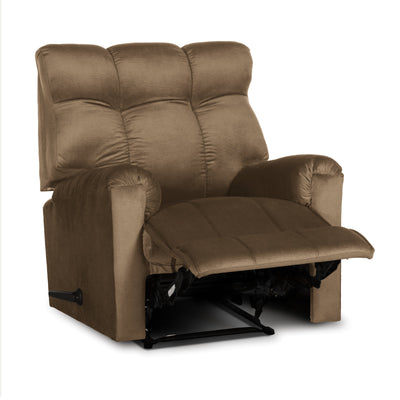 In House Rocking Recliner Chair Upholstered With Controllable Back - Camel-AB011S003 (6613419786336)