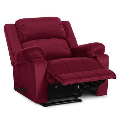 In House Rocking Recliner Upholstered Chair with Controllable Back - Red-905139-RE (6613413101664)