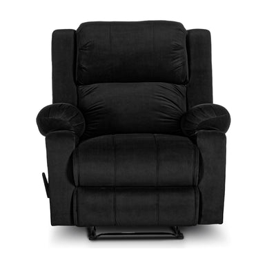 In House Rocking & Rotating Recliner Upholstered Chair with Controllable Back - Black-905140-BL (6613413199968)