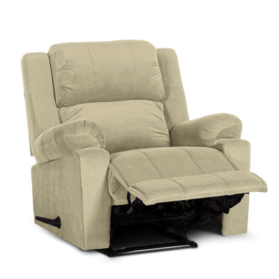 In House Rocking Recliner Upholstered Chair with Controllable Back - White-905139-W (6613413167200)
