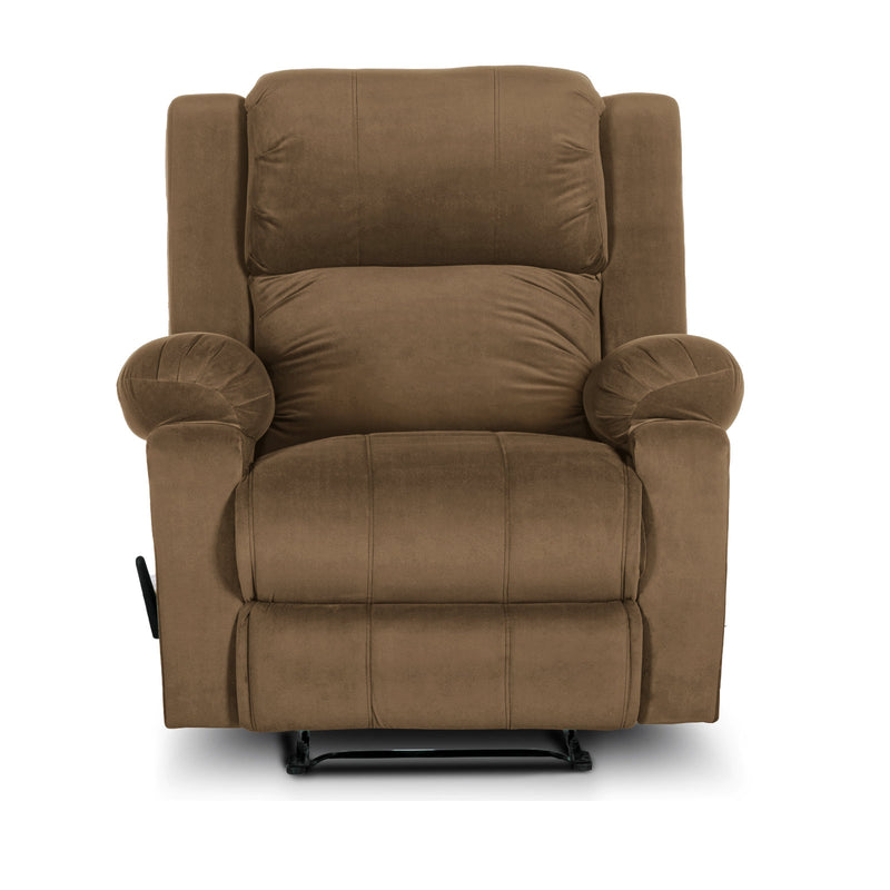 In House Rocking Recliner Upholstered Chair with Controllable Back - Light Brown-905139-BE (6613412806752)