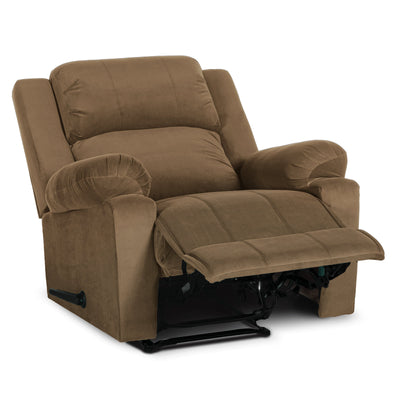 In House Rocking & Rotating Recliner Upholstered Chair with Controllable Back - Light Brown-905140-BE (6613413265504)
