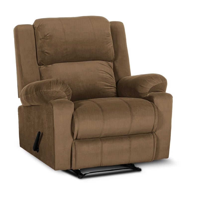 In House Rocking Recliner Upholstered Chair with Controllable Back - Light Brown-905139-BE (6613412806752)