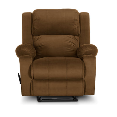 In House Rocking & Rotating Recliner Upholstered Chair with Controllable Back - Dark Brown-905140-BR (6613413232736)