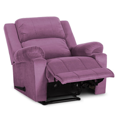 In House Rocking & Rotating Recliner Upholstered Chair with Controllable Back - Purple-905140-PU (6613413560416)