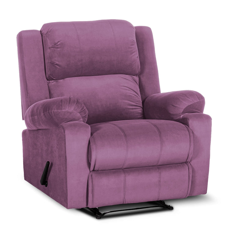 In House Rocking Recliner Upholstered Chair with Controllable Back - Purple-905139-PU (6613413068896)