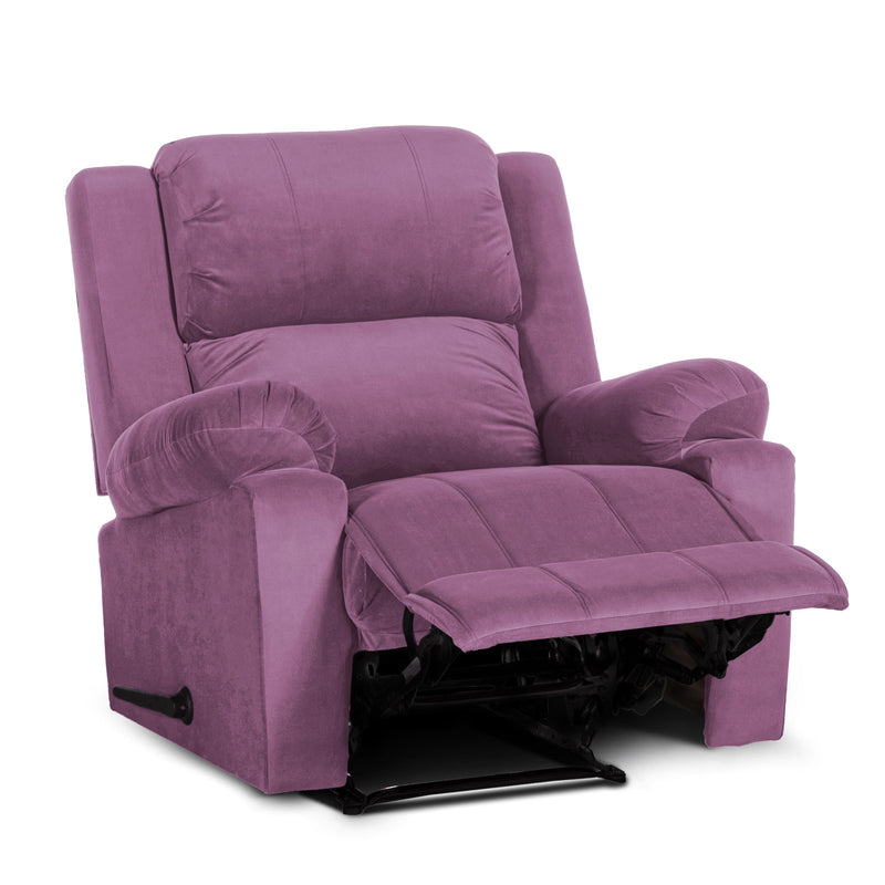 In House Rocking Recliner Upholstered Chair with Controllable Back - Purple-905139-PU (6613413068896)