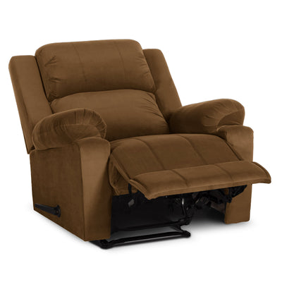 In House Rocking Recliner Upholstered Chair with Controllable Back - Dark Brown-905139-BR (6613412773984)