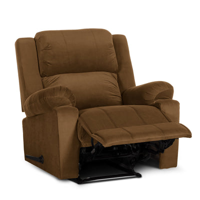 In House Rocking Recliner Upholstered Chair with Controllable Back - Dark Brown-905139-BR (6613412773984)