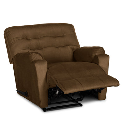 In House Rocking Recliner Upholstered Chair with Controllable Back - Dark Brown-905142-BR (6613414183008)