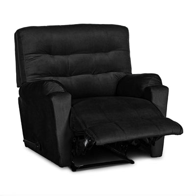 In House Rocking Recliner Upholstered Chair with Controllable Back - Black-905142-BL (6613414150240)