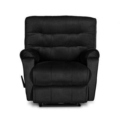 In House Rocking Recliner Upholstered Chair with Controllable Back - Black-905142-BL (6613414150240)
