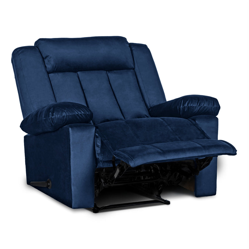 In House Rocking Recliner Upholstered Chair with Controllable Back  - Blue-905145-B (6613415657568)