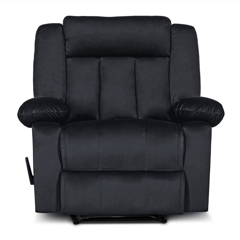 In House Rocking & Rotating Recliner Upholstered Chair with Controllable Back - Dark Grey-905146-DG (6613416247392)