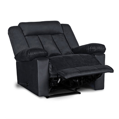 In House Rocking & Rotating Recliner Upholstered Chair with Controllable Back - Dark Grey-905146-DG (6613416247392)