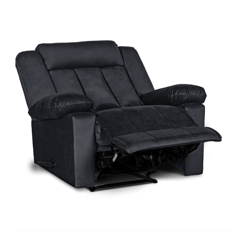 In House Rocking Recliner Upholstered Chair with Controllable Back - Dark Grey-905145-DG (6613415755872)