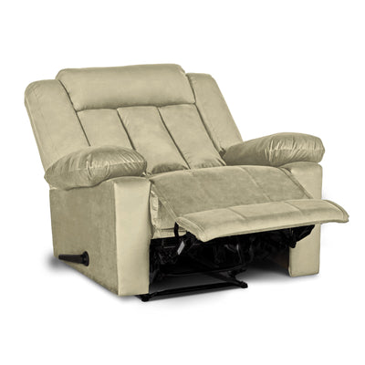 In House Rocking & Rotating Recliner Upholstered Chair with Controllable Back - White-905146-W (6613416476768)