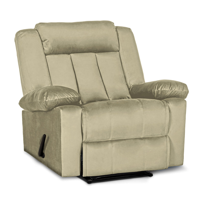 In House Rocking Recliner Upholstered Chair with Controllable Back - White-905145-W (6613416018016)