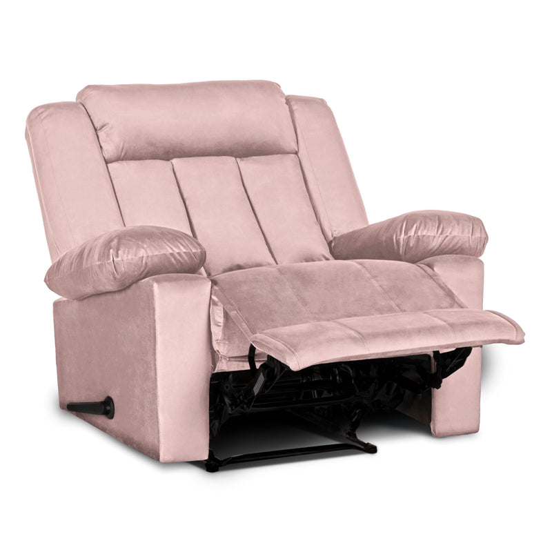 In House Rocking Recliner Upholstered Chair with Controllable Back - Light Grey-905145-G (6613415821408)