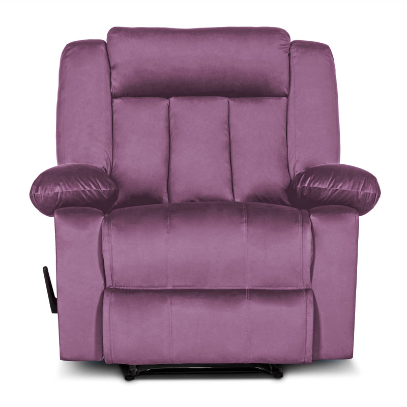 In House Rocking Recliner Upholstered Chair with Controllable Back - Purple-905145-PU (6613415919712)