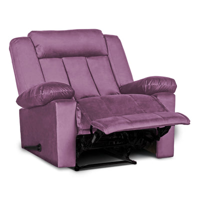 In House Rocking Recliner Upholstered Chair with Controllable Back - Purple-905145-PU (6613415919712)