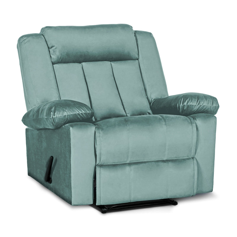 In House Rocking Recliner Upholstered Chair with Controllable Back  - Teal-905145-TE (6613415723104)