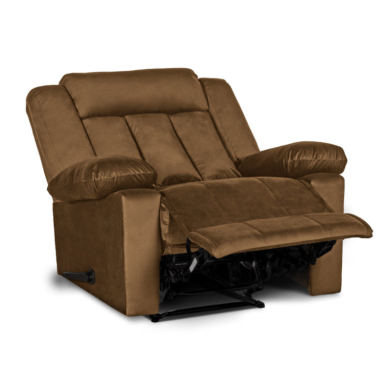 In House Rocking & Rotating Recliner Upholstered Chair with Controllable Back - Dark Brown-905146-BR (6613416083552)