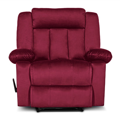 In House Rocking Recliner Upholstered Chair with Controllable Back - Red-905145-RE (6613415952480)
