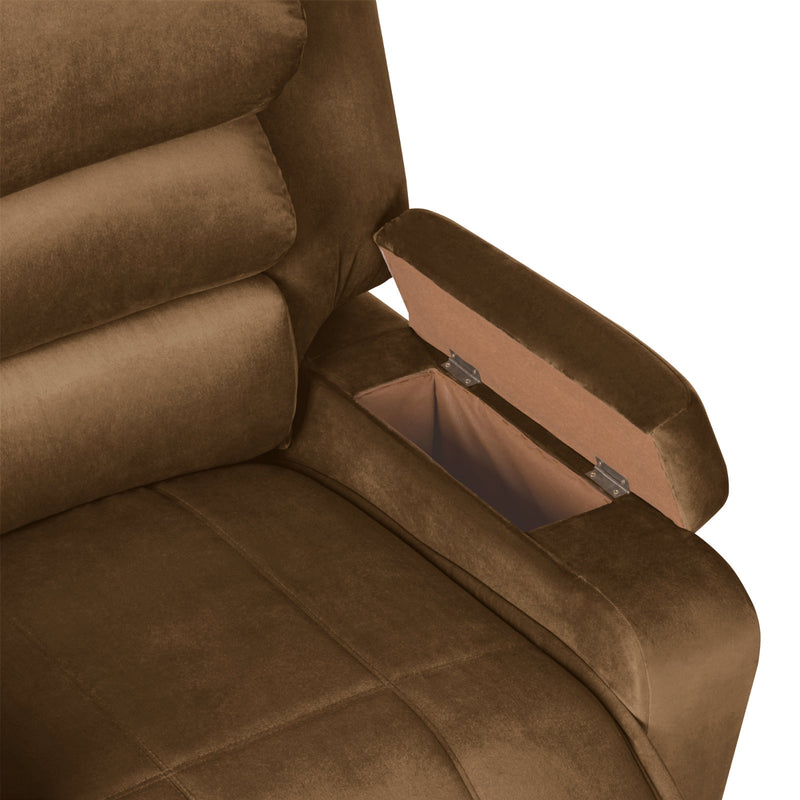 In House Rocking Recliner Upholstered Chair with Controllable Back - Dark Brown-905148-BR (6613417001056)