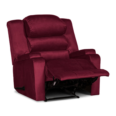 In House Rocking & Rotating Recliner Upholstered Chair with Controllable Back - Red-905149-RE (6613417787488)