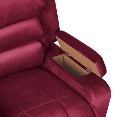 In House Classic Recliner Upholstered Chair with Controllable Back - Red-905147-RE (6613416869984)