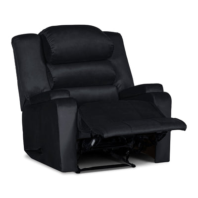 In House Rocking Recliner Upholstered Chair with Controllable Back - Dark Grey-905148-DG (6613417164896)
