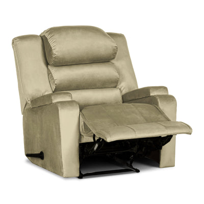 In House Rocking Recliner Upholstered Chair with Controllable Back - White-905148-W (6613417394272)