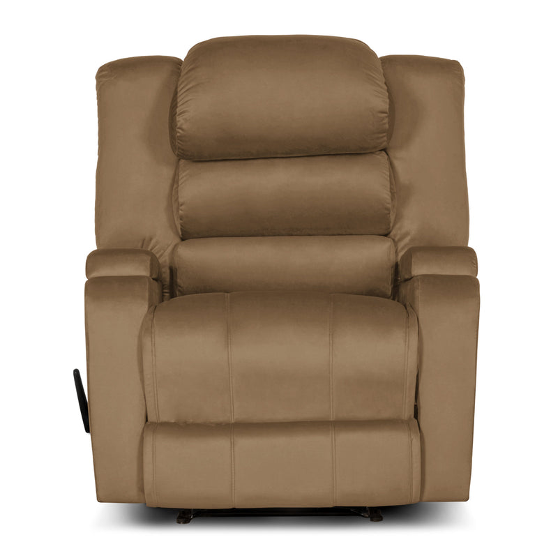 In House Rocking Recliner Upholstered Chair with Controllable Back - Light Brown-905148-BE (6613417033824)