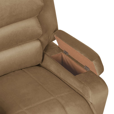 In House Classic Recliner Upholstered Chair with Controllable Back - Light Brown-905147-BE (6613416575072)