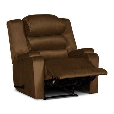 In House Rocking & Rotating Recliner Upholstered Chair with Controllable Back - Dark Brown-905149-BR (6613417459808)