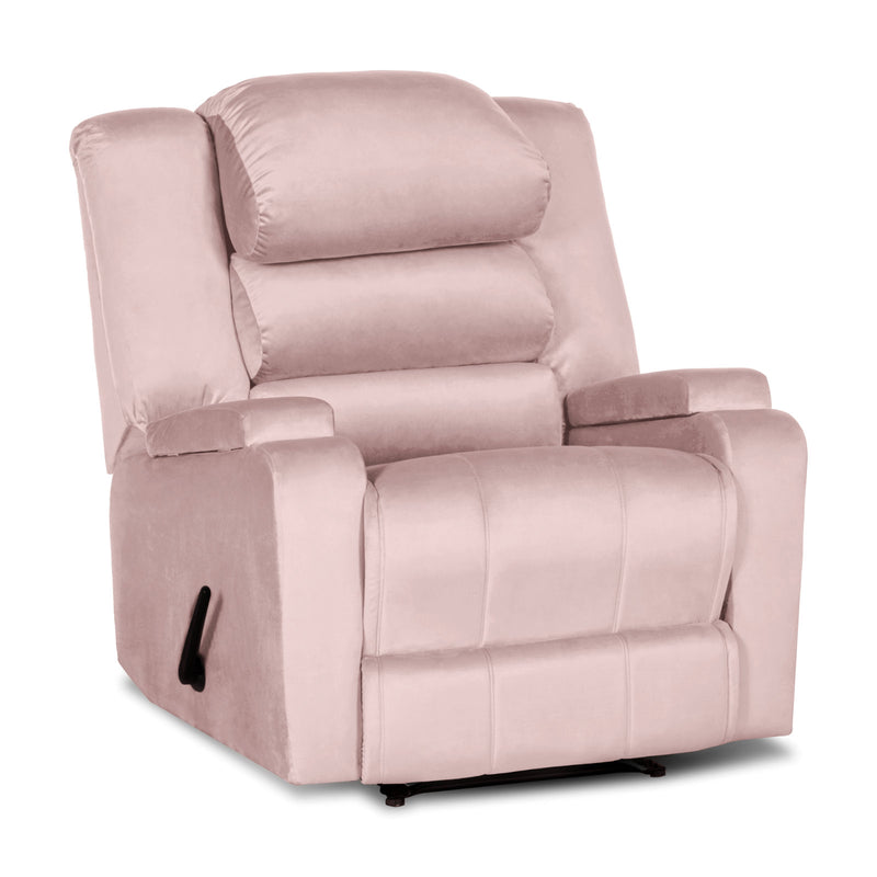 In House Rocking Recliner Upholstered Chair with Controllable Back - Light Grey-905148-G (6613417197664)