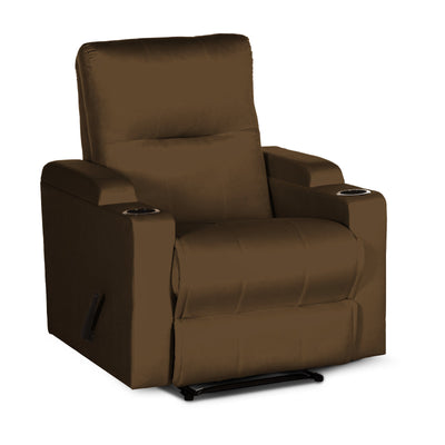 In House Rocking Recliner Upholstered Chair with Controllable Back - Dark Brown-905151-BR (6613418377312)