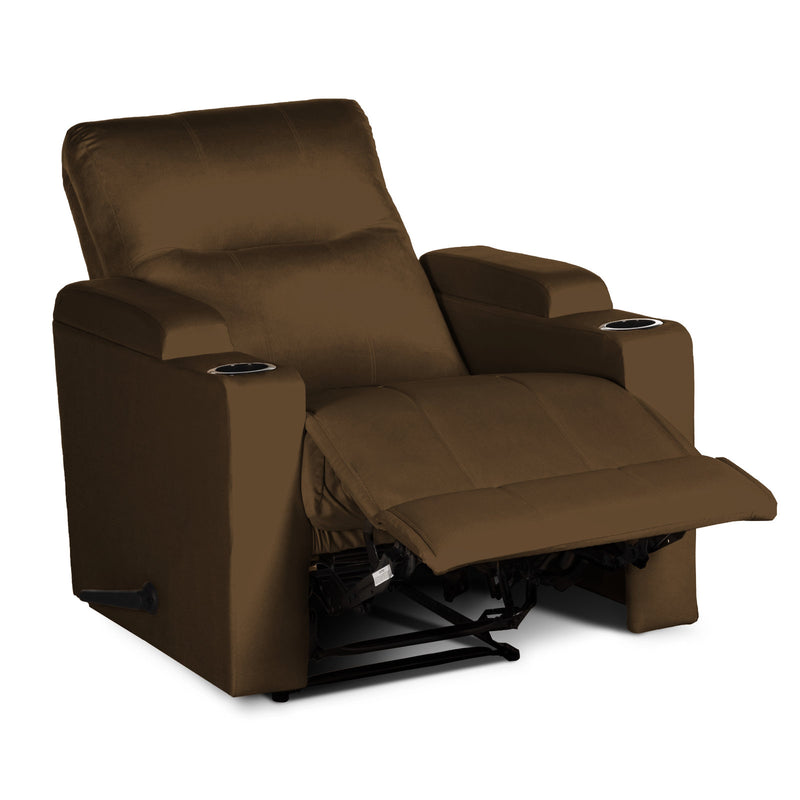 In House Rocking & Rotating Recliner Upholstered Chair with Controllable Back - Dark Brown-905152-BR (6613418836064)