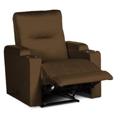 In House Classic Recliner Upholstered Chair with Controllable Back - Dark Brown-905150-BR (6613417918560)