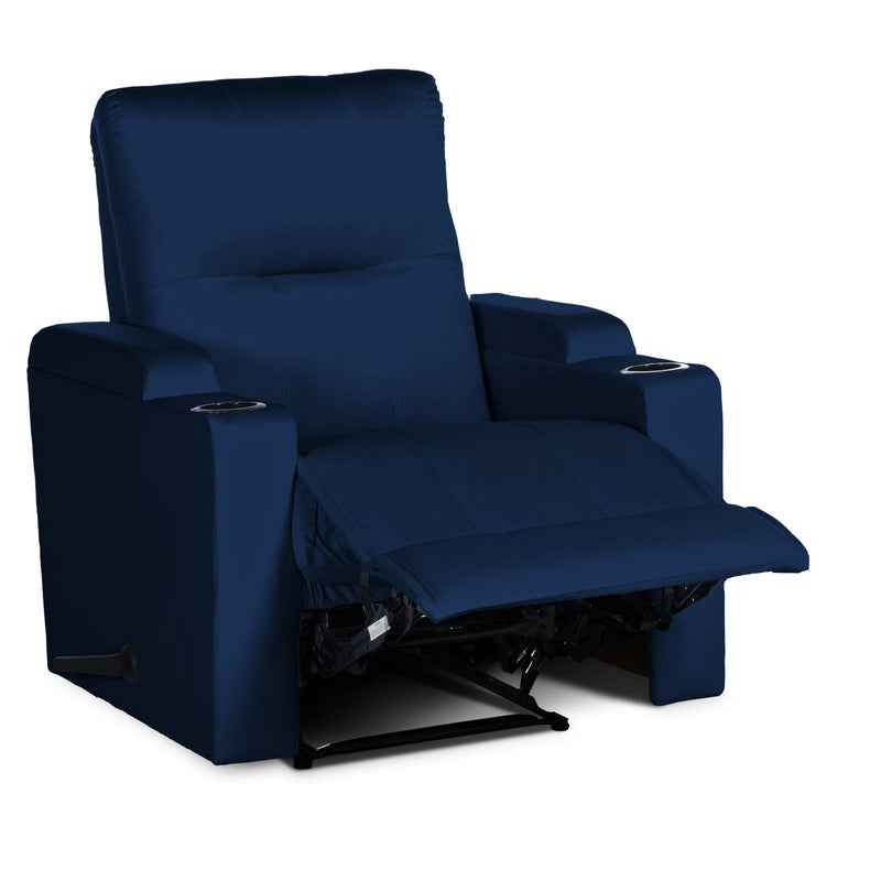 In House Rocking & Rotating Recliner Upholstered Chair with Controllable Back - Blue-905152-B (6613418901600)