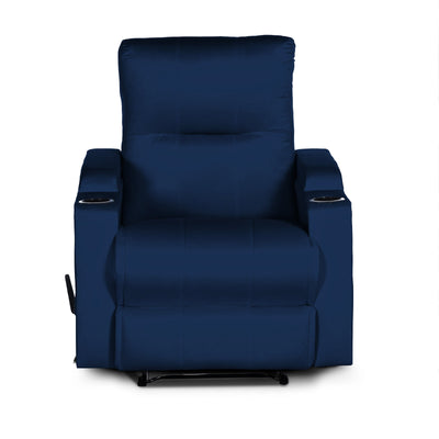 In House Classic Recliner Upholstered Chair with Controllable Back - Blue-905150-B (6613417984096)