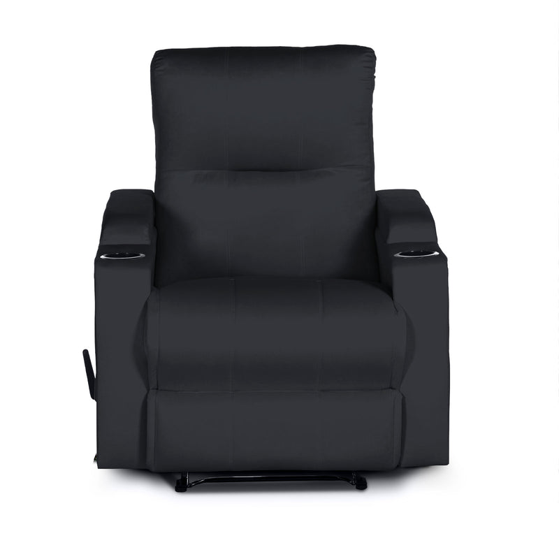 In House Rocking & Rotating Recliner Upholstered Chair with Controllable Back - Dark Grey-905152-DG (6613418999904)