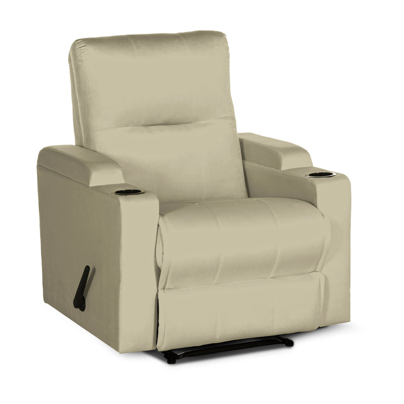 In House Rocking Recliner Upholstered Chair with Controllable Back - White-905151-W (6613418770528)